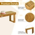 thumbnail image 4 of Topbuy Acacia Wood Outdoor Backless Bench Rustic Patio Dining Bench with Slatted Seat, 4 of 7