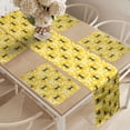 thumbnail image 2 of Ambesonne Honeycomb Print Table Runner & Placemats, Pattern of Buzzing, Placemat 4 pcs + Runner 14"x90", Mustard and Charcoal Grey, 2 of 2