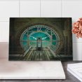 thumbnail image 2 of Steampunk Cutting Board, Fantasy Background Print of Inside View of Clock Tower Wooden Mezzanine, Decorative Tempered Glass Cutting and Serving Board, in 3 Sizes, by Ambesonne, 2 of 5