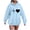 A01-Sky Blue, variant on Godom Womens Graphic Hoodies Drawstring Long Sleeve Sweatshirt with Pocket Pullover