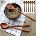 thumbnail image 4 of 6 Piece Long Wooden Spoon Korean Style 9 '' Inch Natural Wood Soup, 4 of 5