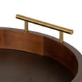thumbnail image 3 of Kate And Laurel Lipton Modern Round Tray, 18", Dark Walnut and Gold, Decorative Accent Tray for Storage and Display, 3 of 5