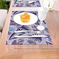 thumbnail image 5 of LNWH Purple Leaf Plants Texture Pattern Placemats, 1 PCS Heat Resistant Washable PVC Table Mats, 18"x12", 5 of 6