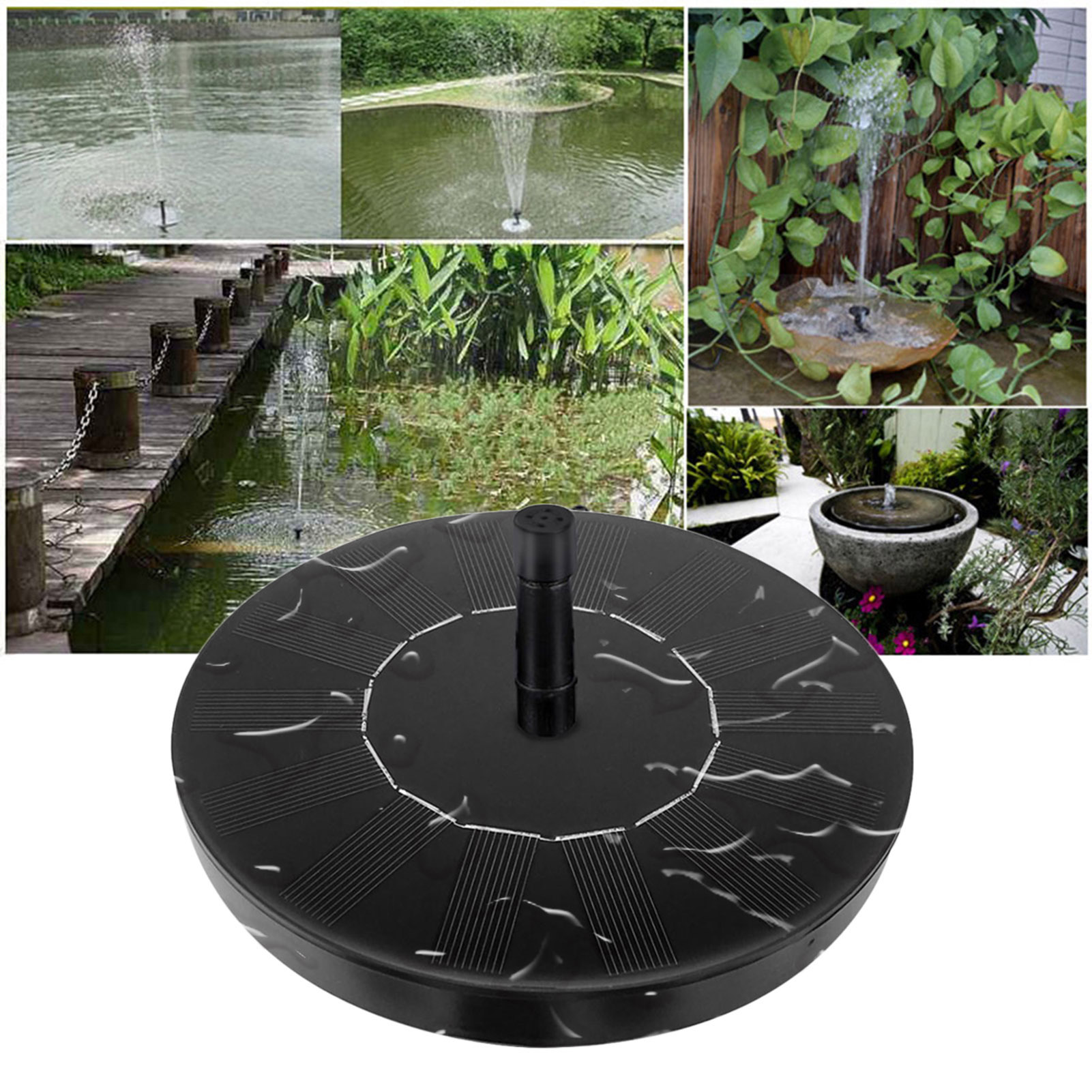 Goglor Solar Powered Fountain Pump For Bird Bath Water Jet Pump Decoration With Led Light At Night Outdoor Landscape Decoration Water Pump Panel For Garden Pond Pool Fish Tank Outdoor Decor Pumps Circulation Water Gardens