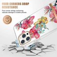 thumbnail image 4 of Floral Pattern Case Designed for iPhone 13 Pro 6.1 Inch , Clear Design for Women Girls, Protective Hard Cover Shockproof Slim Fit Flower Phone Case (H, 4 of 4