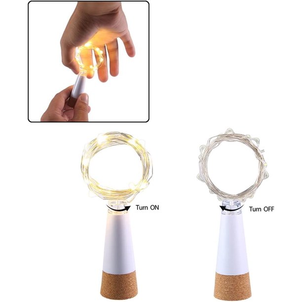 LED Bouchon lumineux pour bouteille, rechargeables en USB, Cuivre Fil, LED  Lumières étincelantes pour DIY, Cuisine, Mariage, Halloween, Noël, Décor de  Partie (Blanche chaude) 