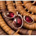 thumbnail image 3 of Leafael [Presented by Miss New York Austrian Crystal Rose Gold Plated Oval Double Circle Shape Red Magma Jewelry Set Earrings Pendant Necklace, 18" +, 3 of 7