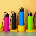 thumbnail image 2 of 600ml Collapsible Water Bottle BPA Free Food Grade Large Capacity Leak-Resistant Lightweight Foldable Travel Sports Bottle, 2 of 6