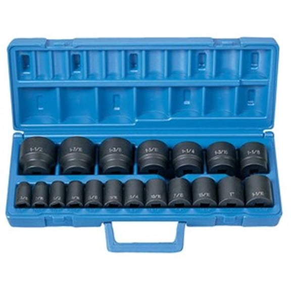 Grey Pneumatic GY1319 1/2 Inch Drive 19 Pieces Standard Length Fractional Master Set