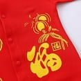 thumbnail image 6 of Ruyang Toddler Red Sweatsuit Outfits Tang Suits Boys Girls Print Buttons Top Solid Pants Chinese Calendar New Year Clothes, 6 of 8