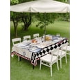 thumbnail image 4 of Outdoor Tablecloths with Umbrella Hole & Zipper, Vintage Gnomes 54x80 Inch Tablecloth Rectangle, Black Red Checkered Retro Art Waterproof Table Cloth, Patio/Pool/Picnic Table Covers, 4 of 8