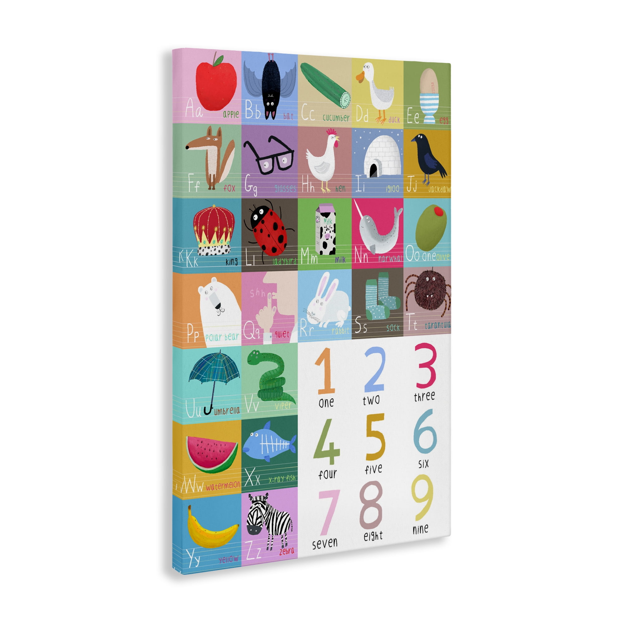 Stupell Industries Counting & Alphabet Learning Canvas Wall Art, design by Carla Daly