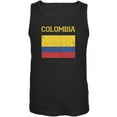 thumbnail image 1 of World Cup Distressed Flag Colombia Black Adult Tank Top, 1 of 1