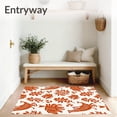 thumbnail image 3 of ODIKA 2'x3' Machine Washable Non-Slip Area Rug, Adventure Trail Safari Cartoon Wildlife with Playful Fern Motifs High Traffic Rug with Pad, Brown, 684042, 3 of 8