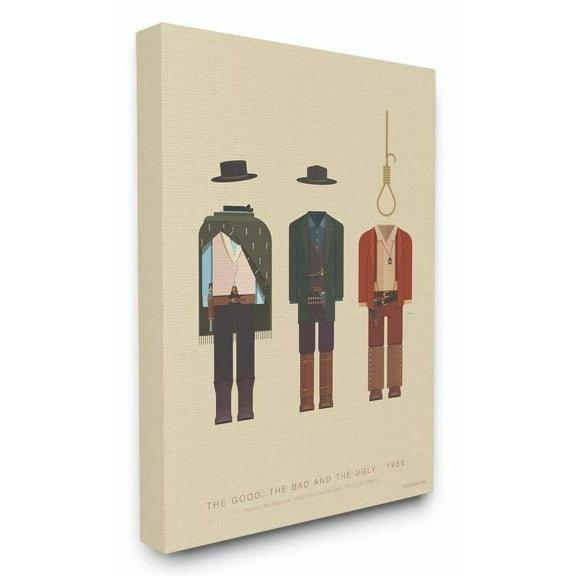 Stupell Industries The Good, Bad And Ugly Famous People Characters Fashion Design Canvas Wall Art by Fred Birchal