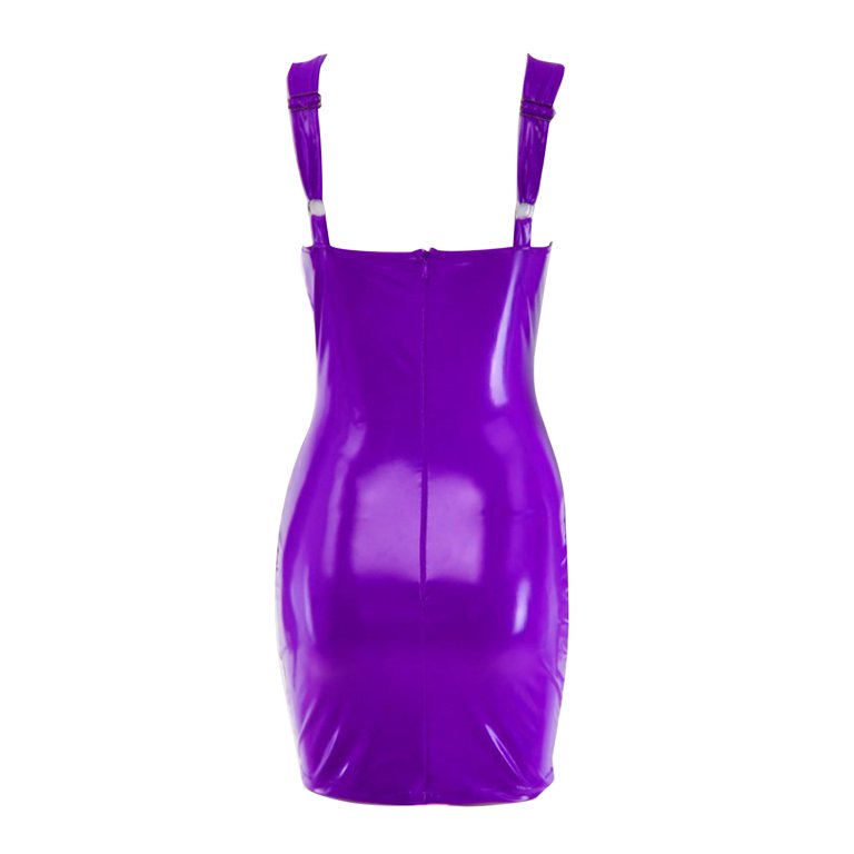 Antinious Womens Dresses for Party,Ladies Casual Beach Dress,Mini Dresses  for Women Solid Tight Wrapped Hip Dress Sleeveless Round Neck Knee Length  Dress,Purple,S - Walmart.com