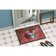 thumbnail image 4 of Carolines Treasures BB5130MAT Jour des Morts Fleurs Rouges Crâne Tapis Intérieur Ou Extérieur, 18 x 27 Po., 4 of 4