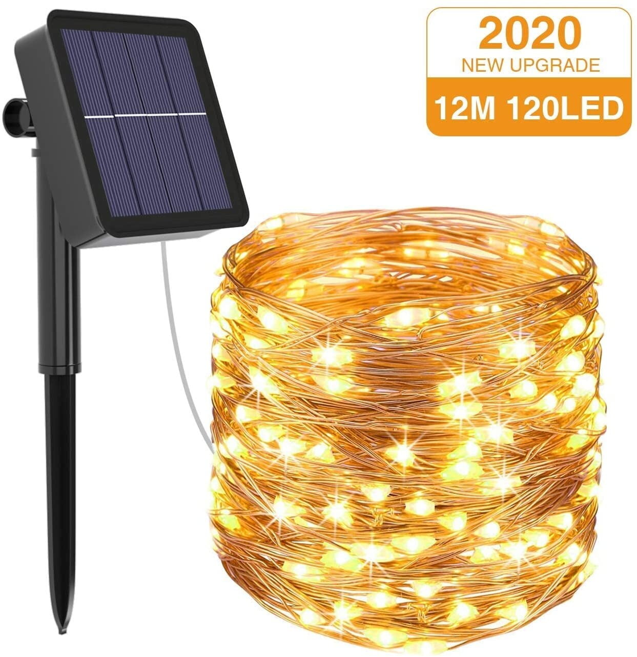 Solar 100 LED 12M String Lights Garden Path Yard Decor Lamp Outdoor Waterproof