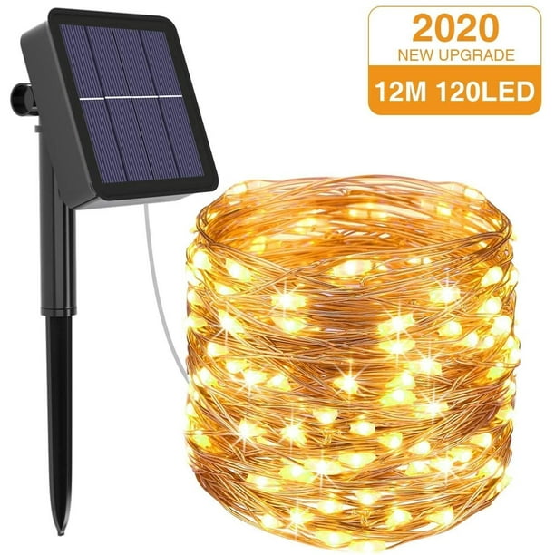 Solar String Lights Outdoor,33Ft 100 LED Solar Fairy Lights Outdoor IP65  Waterproof Copper Wire Twinkle Lights for Garden Yard Patio Christmas Home  Party Indoor Decorative,Warm White 1-Pack - Walmart.com