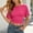 Hot Pink, variant on Fnooota Women's T-shirts, Cinched Waist Short Sleeve Fashion Crew Neck Summer Tops for Women Red Size 2XL