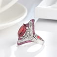 thumbnail image 2 of Womens Ruby Ring Size 7 925 Sterling Silver Elegant Design with Sparkling Red Gemstone Jewelry Elegant Everyday Jewelry, 2 of 5
