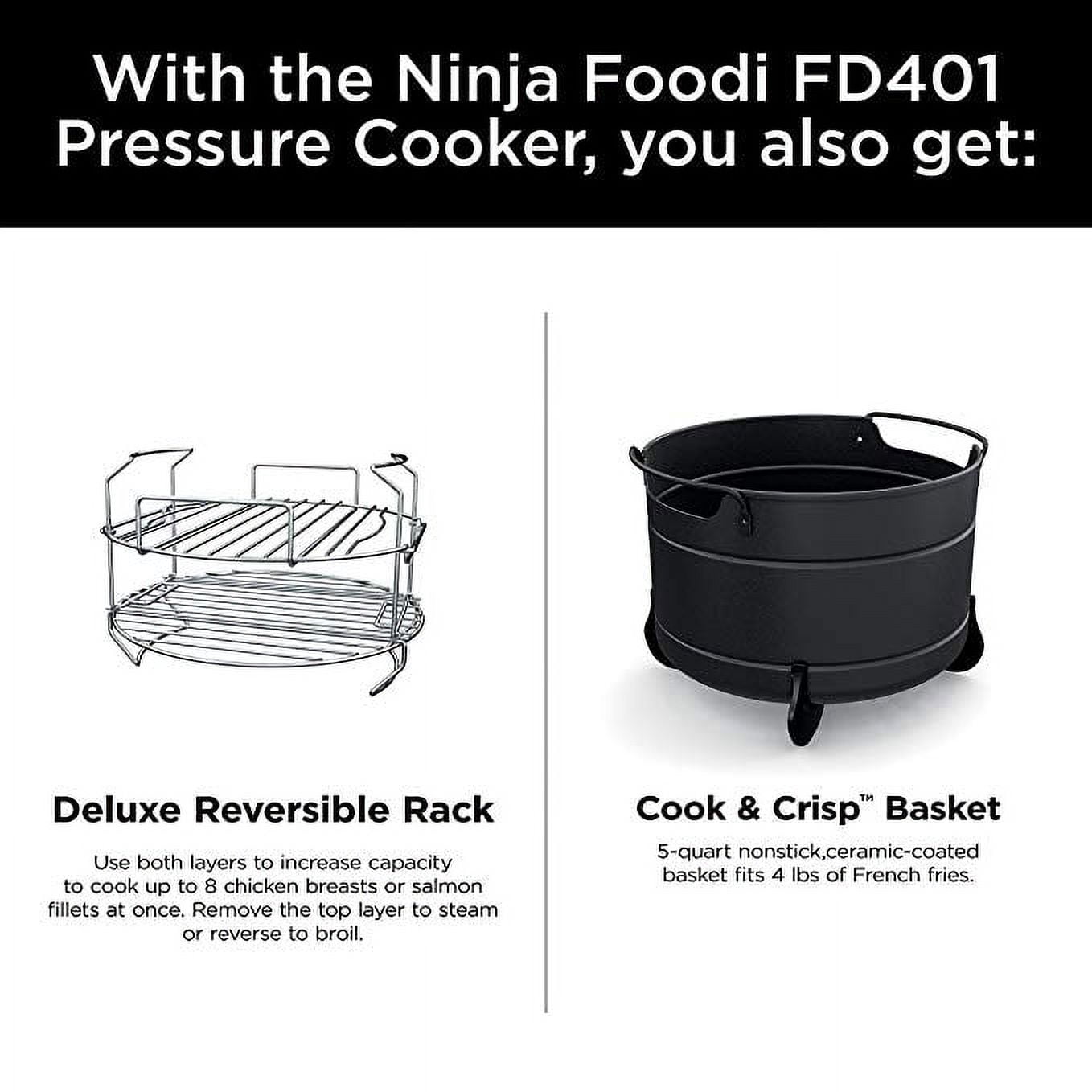 Ninja Foodi TenderCrisp 9-in-1 8-Quart Deluxe XL Pressure Cooker, Stainless Steel FD401