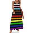 thumbnail image 1 of Vestido suelto de verano sin mangas con rayas de la bandera del orgullo progresista, vestido de noche para mujer, 1 of 7