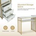 thumbnail image 5 of BarberPub 78.7" Width 2 Position Nail Desk,  Double Manicure Table for Nail Tech, 5 of 9
