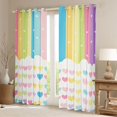 thumbnail image 2 of Manfei Cute Rainbow Stripe Blackout Curtains, Sweet Love Heart Window Curtains Pack of 2 (38x45 Each), Cream Yellow, 2 of 6