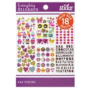 Sticko Solid Multicolor Girly Icons Vinyl Sticker Pad, 642 Pieces