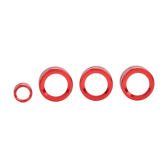 Anneau de Commutateur de Climatisation, Alliage d'Aluminium Distinctif Solide Brillant Ajustement Parfait Volume Couvercle pour 2022 pour la Protection Rouge