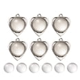 thumbnail image 1 of CIMAXIC 2 Pack of 10 Sets 18mm DIY Retro Jewelry Pendant Accessory DIY Time Tray Pendant Glass Patch Kit DIY Heart Round Trays Bezel Pendant Glass Tiles Set for DIY Crafting Jewelry Making, 1 of 4