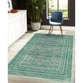 thumbnail image 4 of Leaves Decorative Rug, Eco Tones Botanical Design of Delicate Branches and Rectangular Frames, Quality Carpet for Bedroom Dorm and Living Room, 6 Sizes, Dark Green and Seafoam, by Ambesonne, 4 of 4