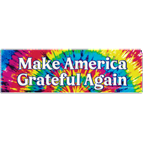 Make America Grateful Again Large Tie Dye Bumper Sticker Decal for Vehicles, Lockers, Skateboards