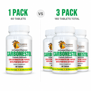 Sunshine Naturals Carbonestol Activated Charcoal with Papaya Extract Tablets, 60 Tablets, 1 Pack