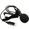 thumbnail image 2 of Miangastore Mini Lavalier Microphone Small Wired Condenser Microphone Type-c Recording Mic for Smartphone with PU Bag (Black), 2 of 8