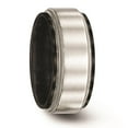 thumbnail image 5 of Edward Mirell Black Ti & Sterling Silver Brushed & Polished Milgrain Ring, 5 of 8