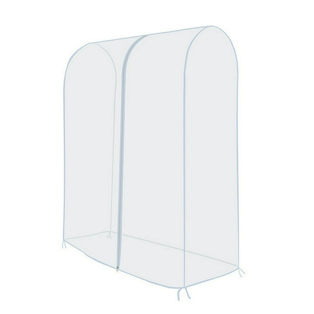 Garment Rack Cover Transparent PEVA Rail Rack Cover Clear Zip Clothing Dustproof Waterproof Bag Apparel Storage Display