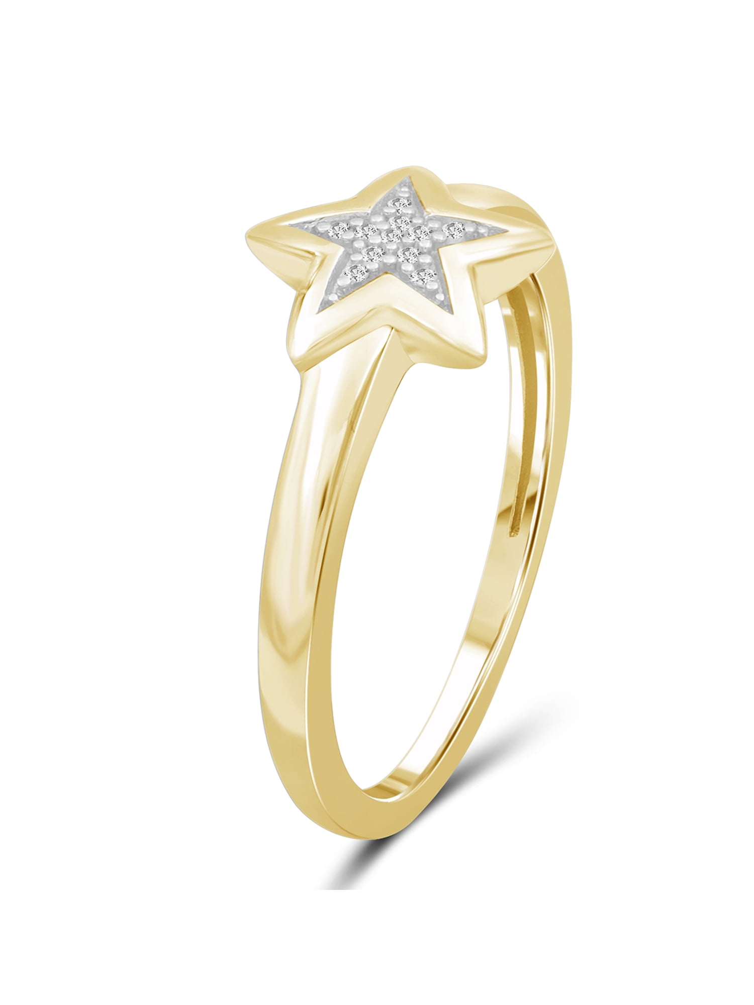 JewelersClub Diamond Rings for Women – Accent White Diamond Ring Jewelry– 14K Gold-Plated Silver Bands for Women –– Ring by JewelersClub