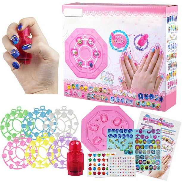 Kit De Maquillaje Para Niños Juguete Para Niñas, Kit De Arte De Uñas Para Niños Estudio De Uñas Arte Manicura Regalo Colorido Uñas Falsas Temas Juego De Pegatinas Para Maquillaje De Niños Muyoka Hogar