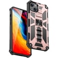 thumbnail image 1 of SaniMore for iPhone 14 Plus Case, Rugged PC CD Magnetic Cover Built-in Car Mount & Folding Kickstand Military Grade Shockproof Heavy Duty Protective Shell for iPhone 14 Plus Women Men, Rosegold, 1 of 7