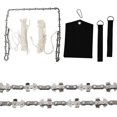 thumbnail image 3 of 48 Inch High Reach Tree Limb Hand Rope Chain Saw, Tree Cutting Rope Chain, Cutting Chain Saw with Blades on Both Sides, Comes with Ropes, Throwing Weight Pouch Bag, 3 of 7