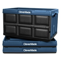 CleverMade Collapsible Storage Bin, No Lid, 62L (16 Gal), Ocean, 3 Pack