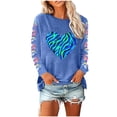 thumbnail image 3 of VKOYWKM Women's Valentine Shirts Heart Print Tees Long Sleeve Casual Spring Tops Crew Neck Loose Fit Valentine T-Shirts, 3 of 5