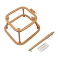 thumbnail image 1 of Rongfmy Desktop Embroidery Frame Embroidery Hoop Display Square Reusable Easy to Install Cross Stitch Hoop Punch Needle Frame for DIY Khaki, 1 of 9