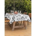 thumbnail image 3 of Outdoor Tablecloth with Umbrella Hole for Patio/Picnic/Party/Camping, Black Grey Botanical Waterproof Table Cloth Rectangle Table Cover Washable, Watercolor Spring Floral Summer Leaf (54"x 80"), 3 of 8