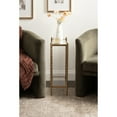 thumbnail image 2 of Kate and Laurel Prisha Traditional Metal Skinny Side Table, 18 x 8 x 25, Clear Glass and Gold, Vintage Rectangular Slim Bedroom Nightstand with Glass Tabletops for Use as Living Room End Table, 2 of 8