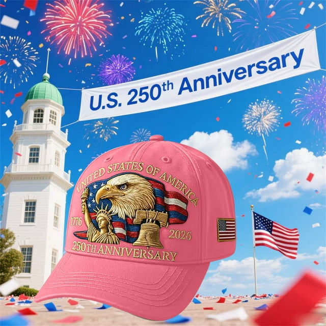 United States 250th Anniversary Hat Bald Printed Patriotic Baseball Cap For Men Women Multi