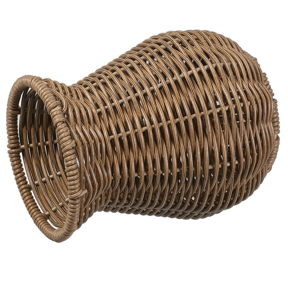 Wicker Vase Woven Vase Decorative Vase Vases Decorate Plastic Iron Office Dark Brown 14.50X12.00X12.00CM