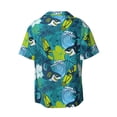 thumbnail image 6 of Lsque Shark And Leaves print Men's Cuban Collar Short Sleeve Shirt Summer Beachwear Casual Button Down Fashionable Vacation Leisure Shirt-Large, 6 of 7